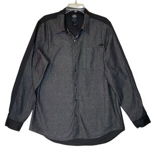 Harley-Davidson Western Shirt Mens XL Black Button Down Pearl Snap Long Sleeve